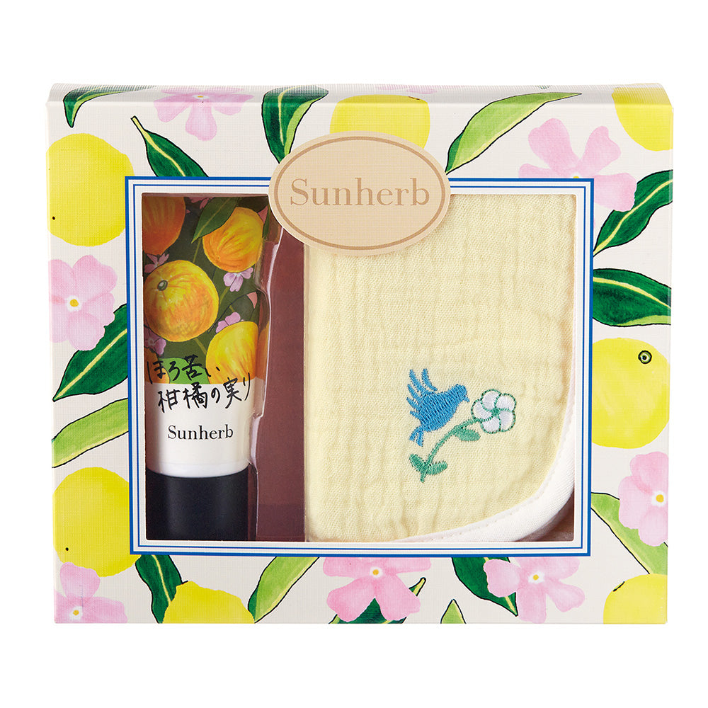 Sun Herb Handkerchief & Hand Cream Set (Verbena & Bergamot)