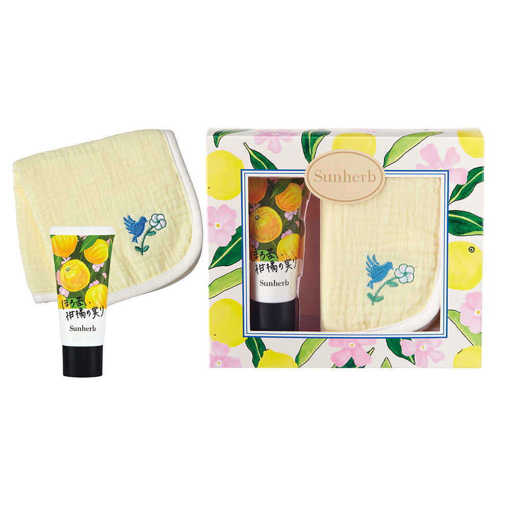 Sun Herb Handkerchief & Hand Cream Set (Verbena & Bergamot)