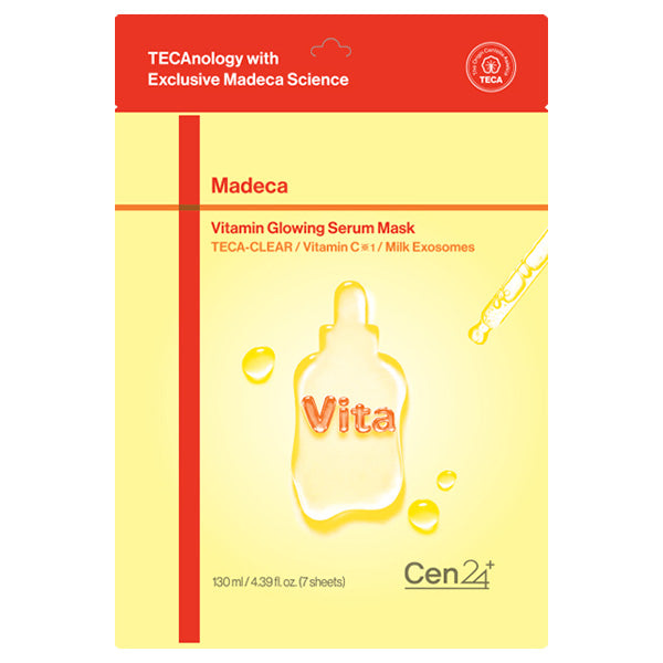 Madeca Vitamin 15 Glow Serum Mask, 7-Pack (Smooth, Hydrating Fit)