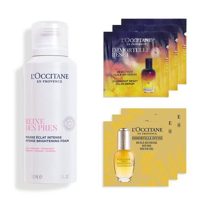 LOCCITANE Reine des Prés Illuminating Cleansing Foam Trial Kit, 150ml, 1ml x 6