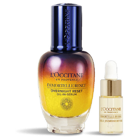 LOCCITANE Immortelle Reset Serum & Divine Oil Set, 30ml, 4ml