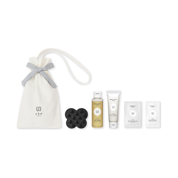 uka IZU Hair Care Set for Damaged Hair, 100ml, 80ml, 5ml, 5ml