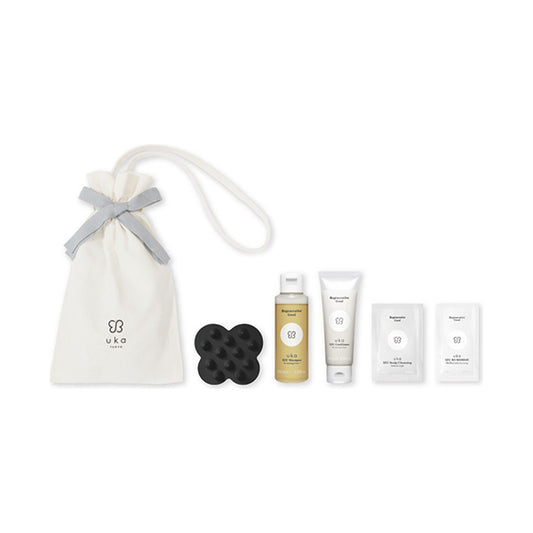 uka IZU Hair Care Set for Damaged Hair, 100ml, 80ml, 5ml, 5ml