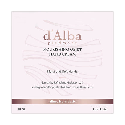 d'Alba Objet Hand Cream (Rose Freesia), 40ml
