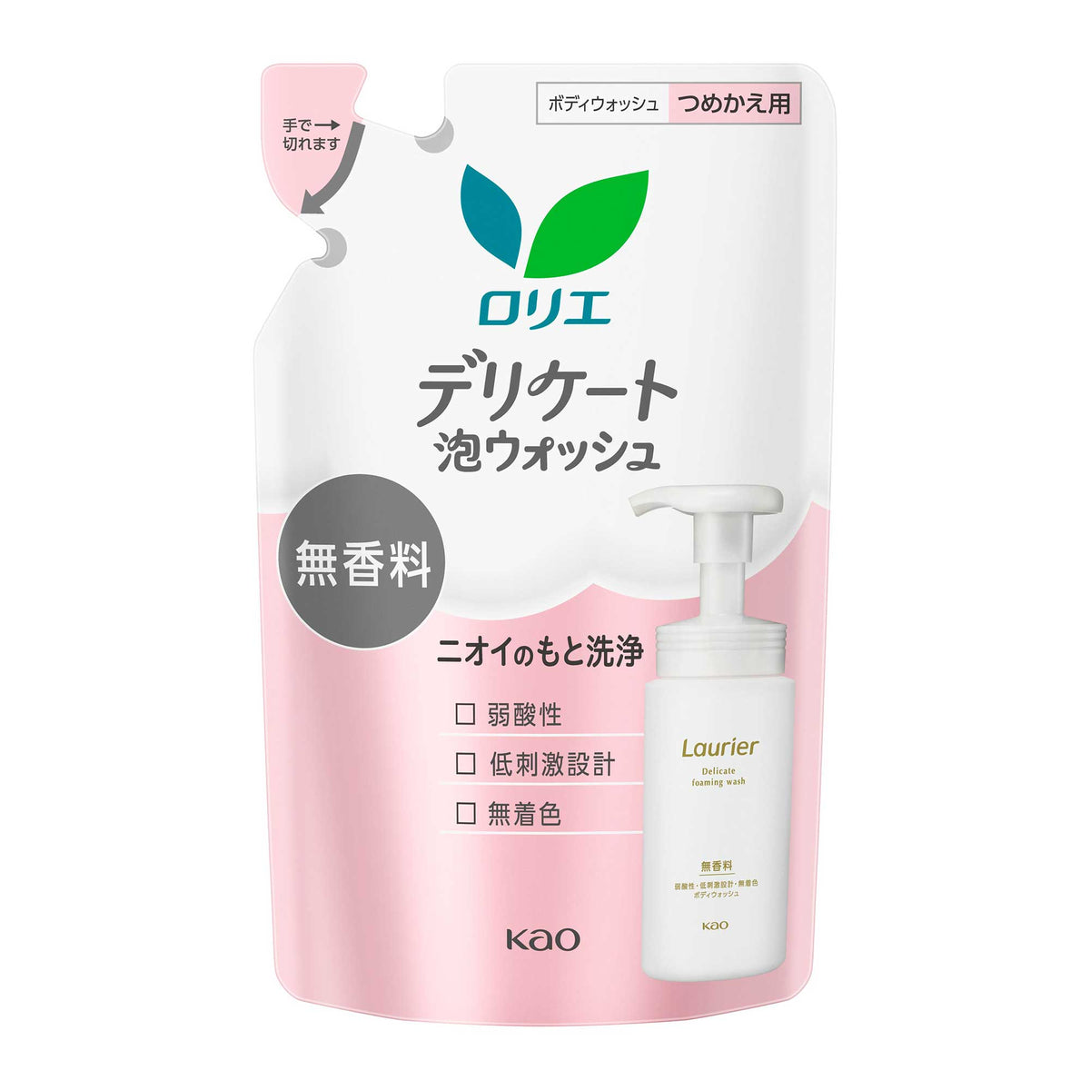 Laurier Delicate Foaming Wash Refill (Unscented, Dye-Free), 130ml