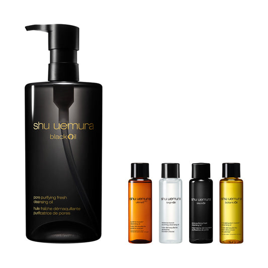 shu uemura Black Oil Autumn Campaign Large Size Special Kit Limited Edition, 450ml, 15ml, 15ml, 15ml, 15ml