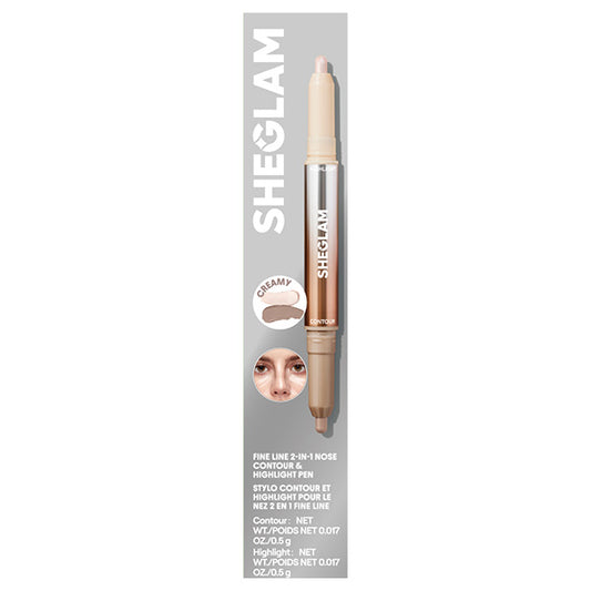 SHEGLAM Fine Line 2-in-1 Nose Contour & Highlight Pen (Soft Tan)