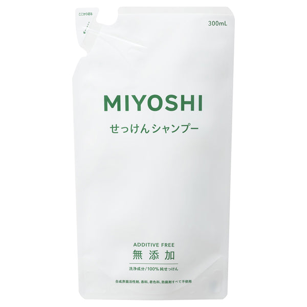 MIYOSHI Additive-Free Soap Shampoo Refill, 300ml