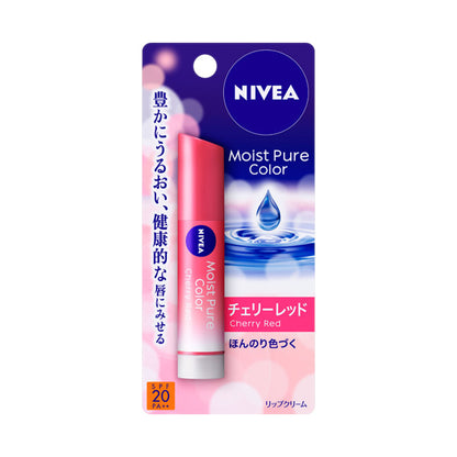 NIVEA Moist Pure Color, SPF20 PA++, Cherry Red, 3.5g