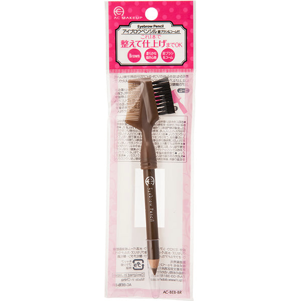 AC MAKEUP AC Eyebrow Pencil with Brush & Comb (BR Brown)