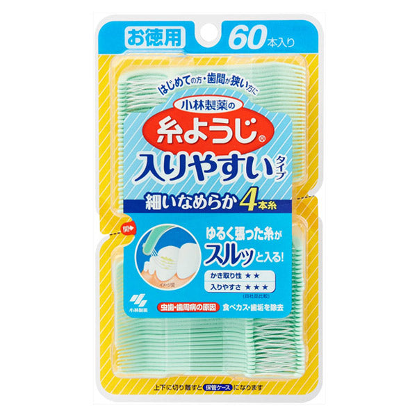 Kobayashi Pharmaceutical Easy-Entry Itoyoji Dental Floss, 60 Pieces