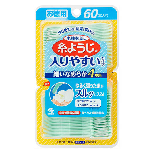 Kobayashi Pharmaceutical Easy-Entry Itoyoji Dental Floss, 60 Pieces