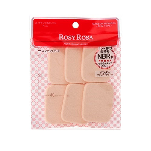 Rosy Rosa Makeup Sponge N Slim, 6P