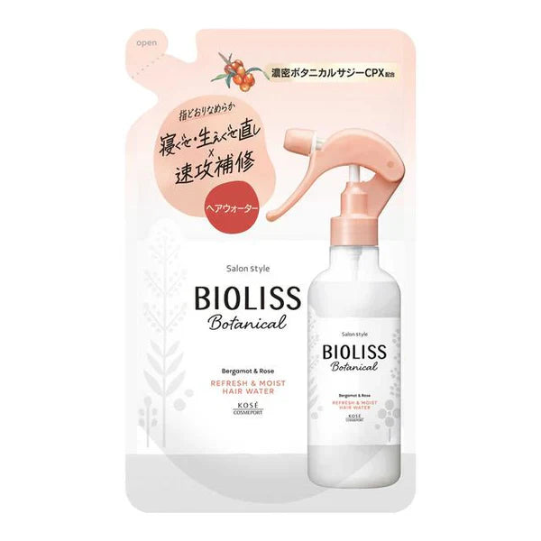 Bioliss Botanical Refresh & Moist Hair Water (Bergamot & Rose, Refill), 230ml