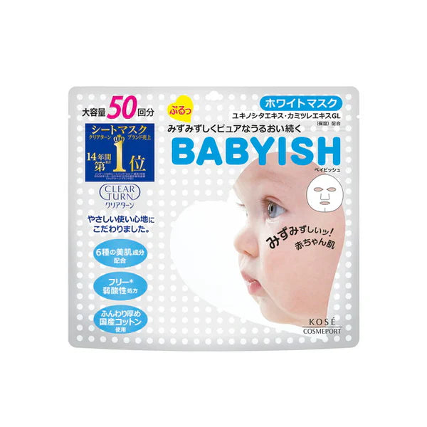 Clear Turn Babyish Whitening Mask, 50 sheets